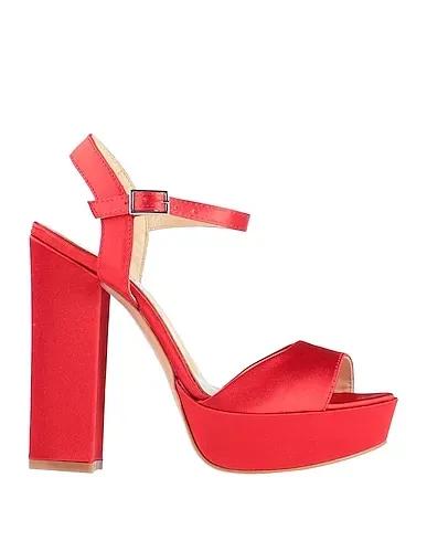 Red Satin Sandals