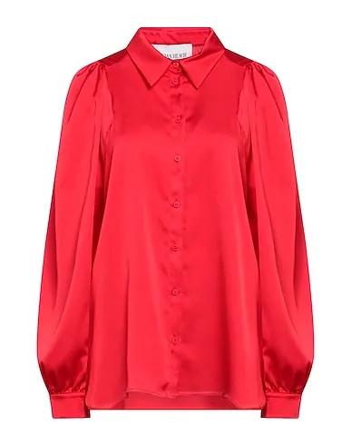 Red Satin Solid color shirts & blouses
