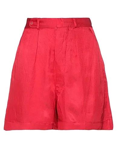 Red Silk shantung Shorts & Bermuda