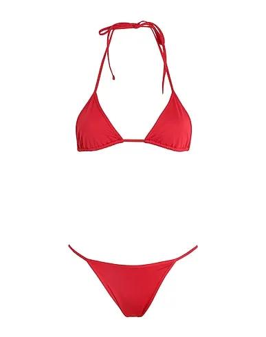 Red Synthetic fabric Bikini ZEUS TOP-ZEUS BOTTOM

