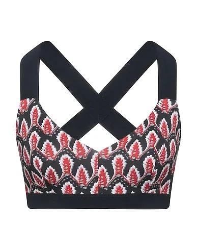 Red Synthetic fabric Crop top PRINT OLA BRA
