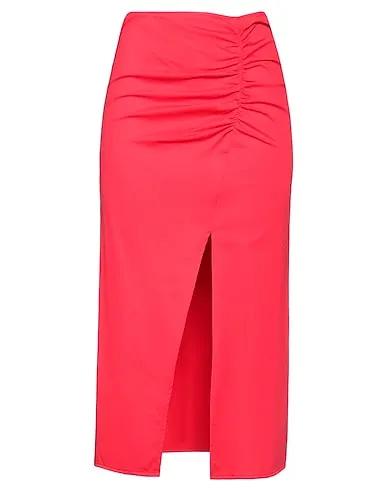Red Synthetic fabric Midi skirt