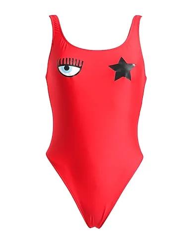 Red Synthetic fabric One-piece swimsuits