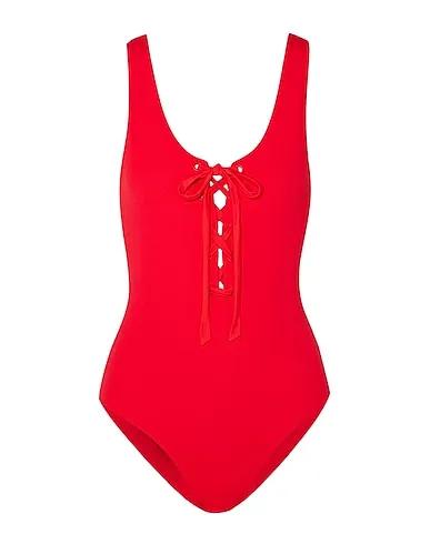 Red Synthetic fabric One-piece swimsuits