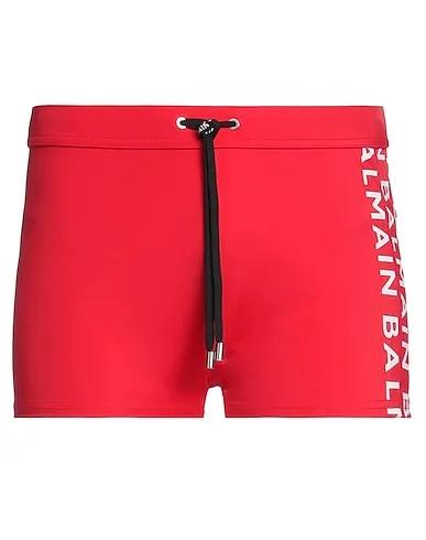Red Synthetic fabric Swim shorts