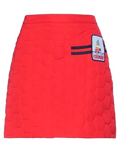 Red Techno fabric Mini skirt