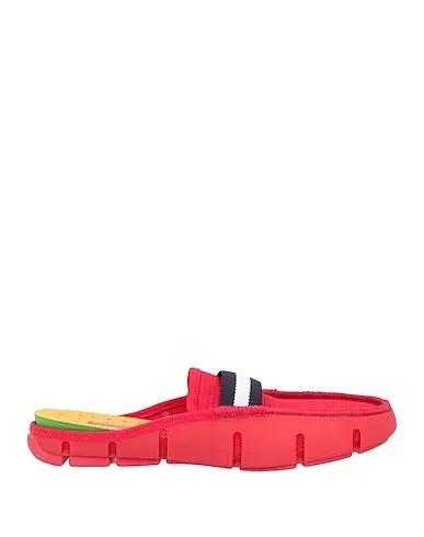 Red Techno fabric Mules and clogs