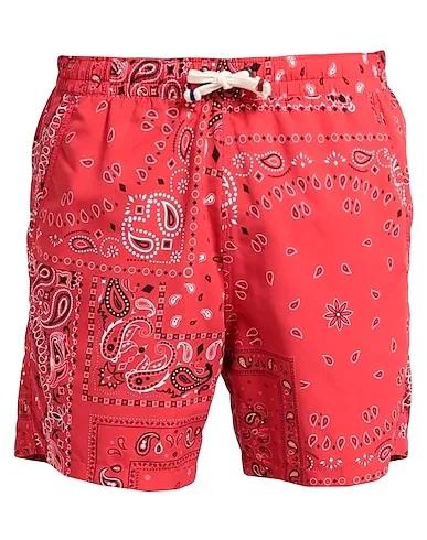Red Techno fabric Swim shorts