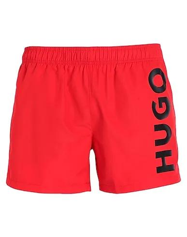 Red Techno fabric Swim shorts