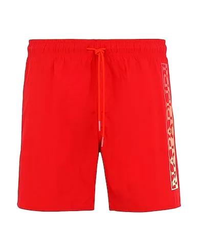Red Techno fabric Swim shorts VICTOR
