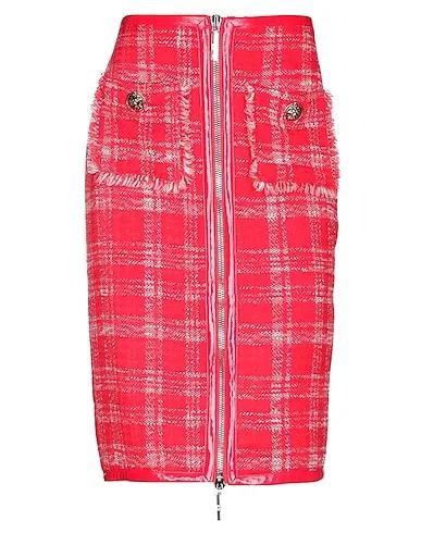 Red Tweed Midi skirt