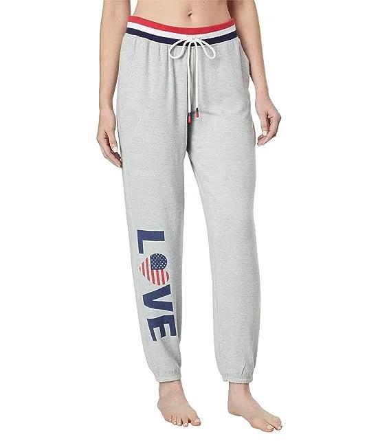 Red, White and Blue Love Joggers