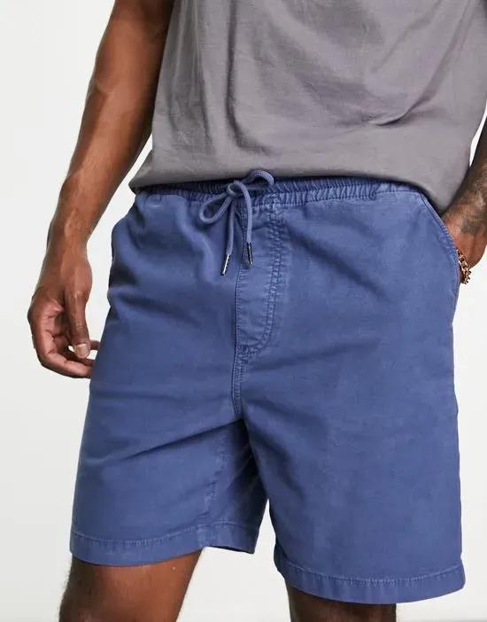 Redwald canvas short shorts in mid blue wash