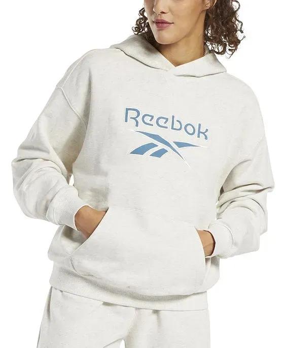 Reebok Women's Archive Classics Cotton Big-Logo Fleece Hoodie