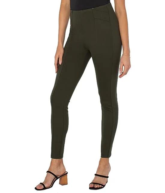 Reese Seamed Pull-On Leggings in Super Stretch Ponte