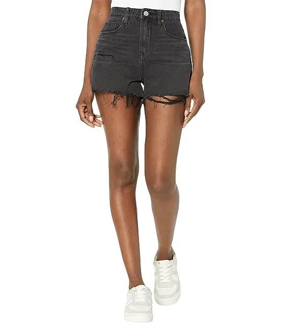 Reeve High-Rise Five-Pocket Shorts with Destructed Hem in Living Life