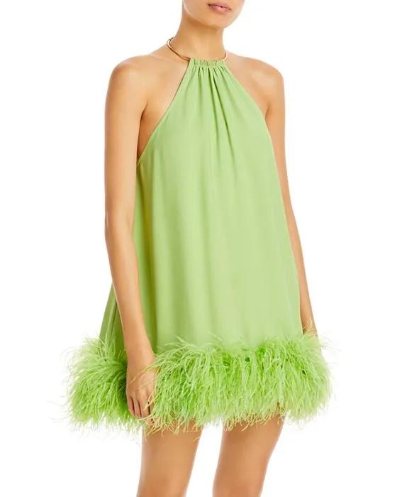 Reeves Feather Embellished Mini Dress