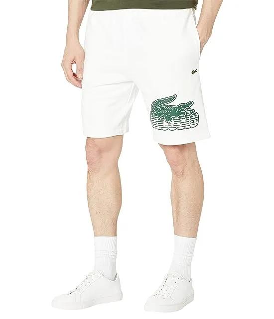 Regular Fit Graphic Shorts with Adjustable Waist
