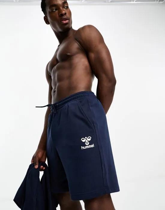 regular fit sweat shorts with logo in blue