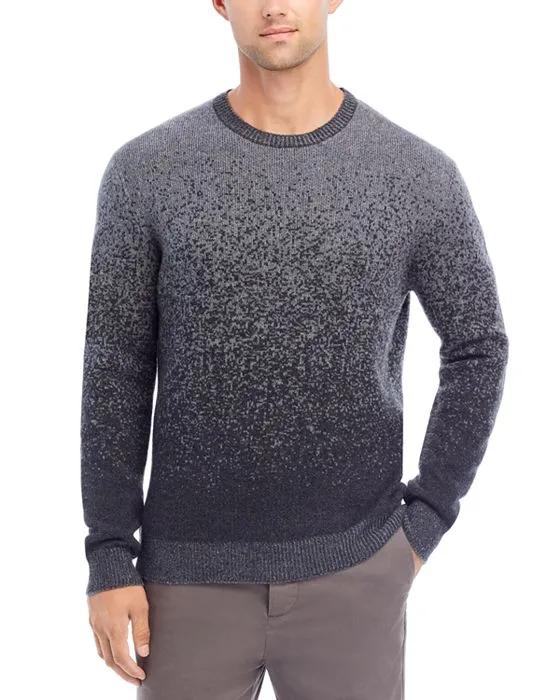 Regular Fit Wool & Cashmere Pixel Weave Crewneck Sweater