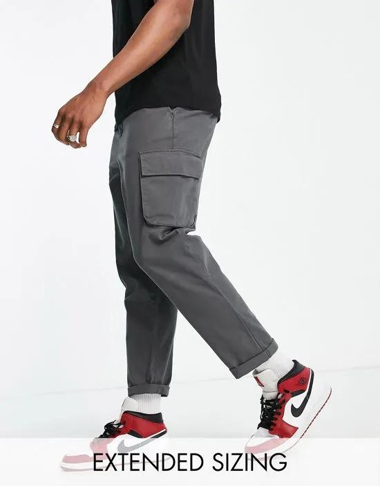 relaxed cargo pants in washed black