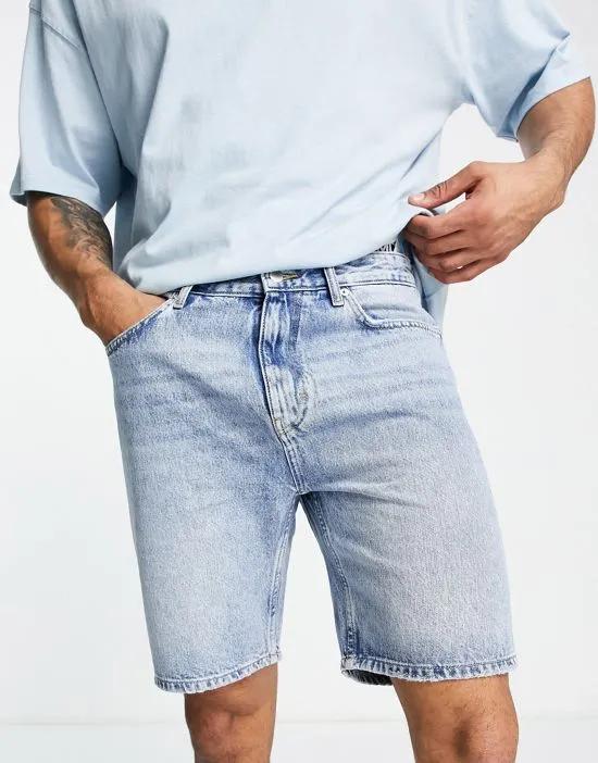 relaxed fit denim shorts in blue