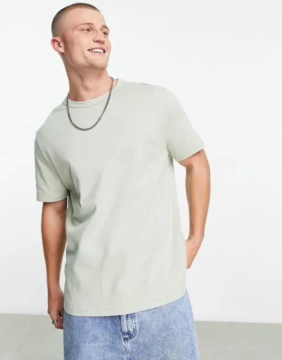 relaxed fit heavyweight T-shirt in washed khaki