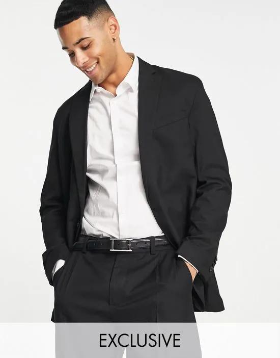 relaxed fit suit jacket in black
