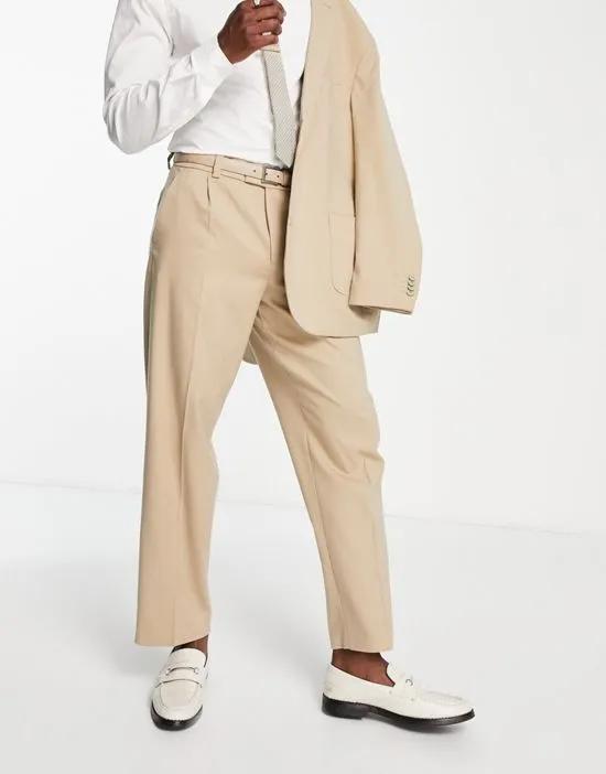 relaxed fit suit pants in tan