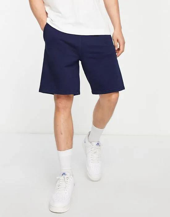 relaxed fit sweat shorts in indigo blue