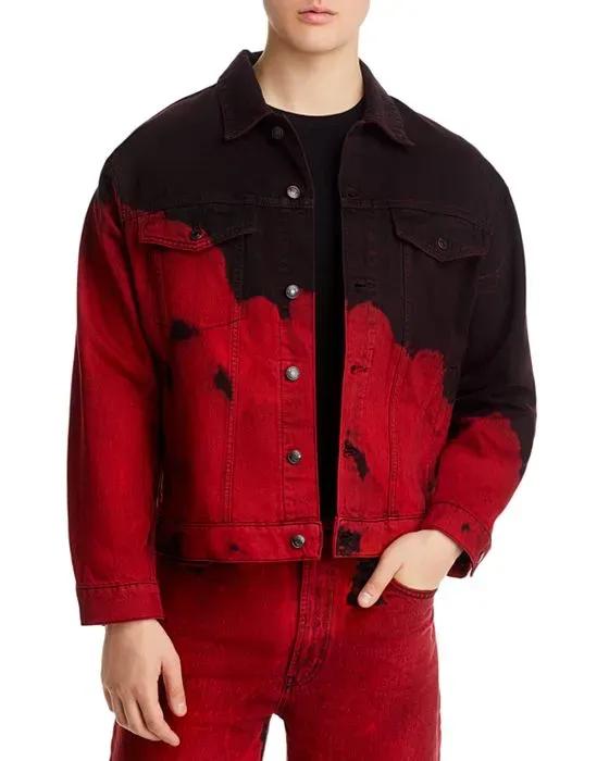 Relaxed Fit Two Tone Denim Trucker Jacket