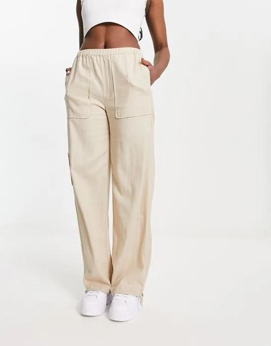 relaxed linen pants in sand