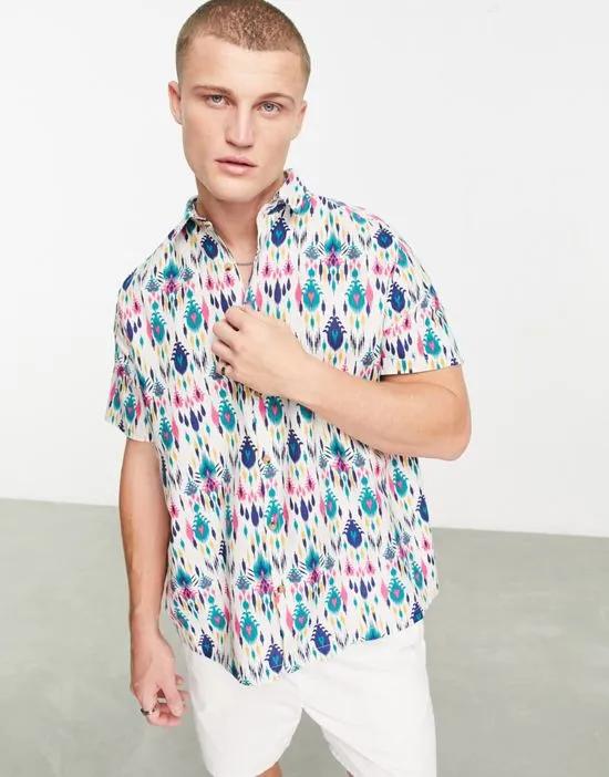 relaxed shirt in pattern multi color print
