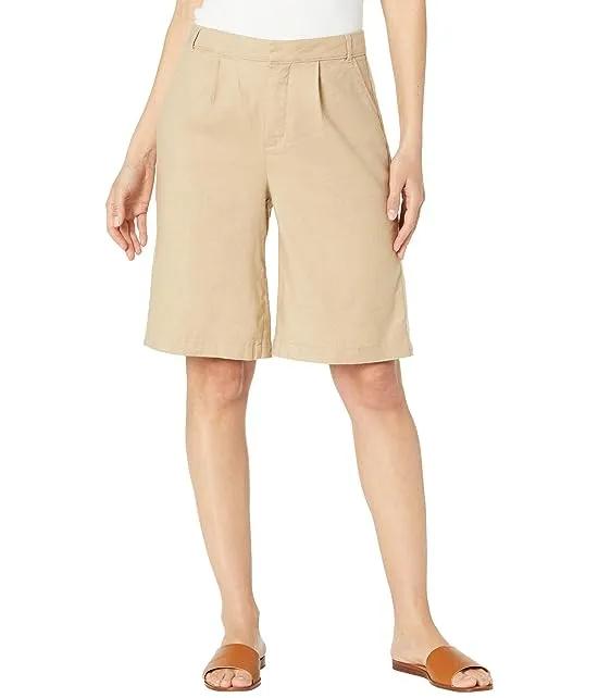 Relaxed Stretch Linen Twill Bermuda Shorts