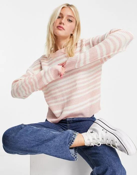 relaxed sweater in pastel stripe