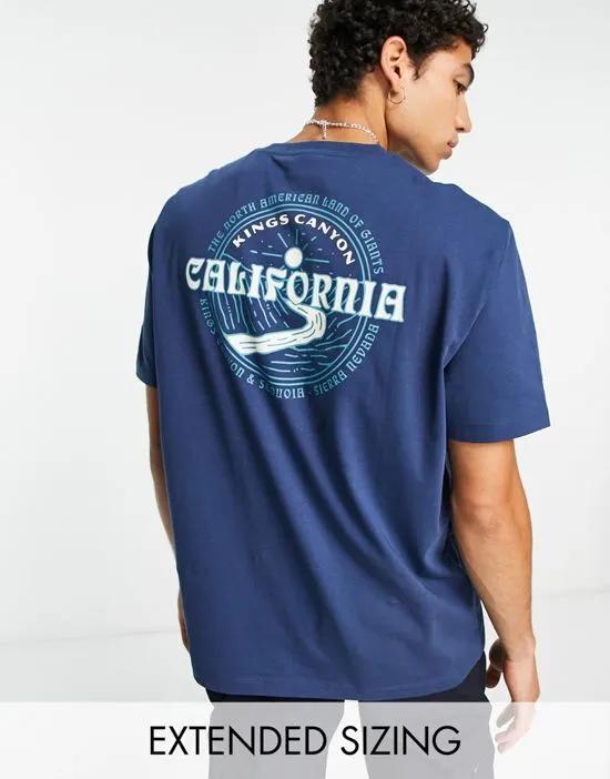 relaxed t-shirt in navy with California back print
