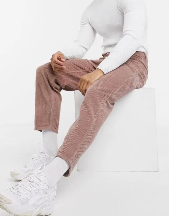 relaxed tapered corduroy jeans in dusty lilac