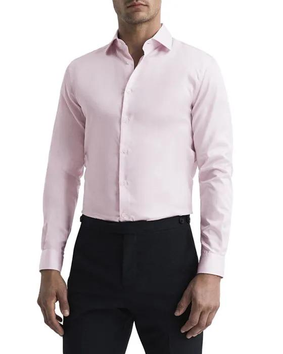 Remote Long Sleeved Slim Cotton Shirt