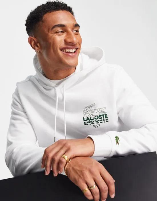 repeat logo hoodie in white