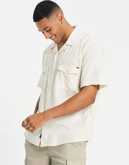 revere shirt with chest pockets in white