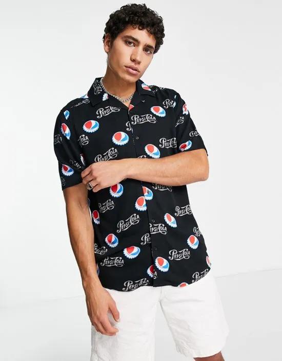 revere shirt with Pepsi print in black