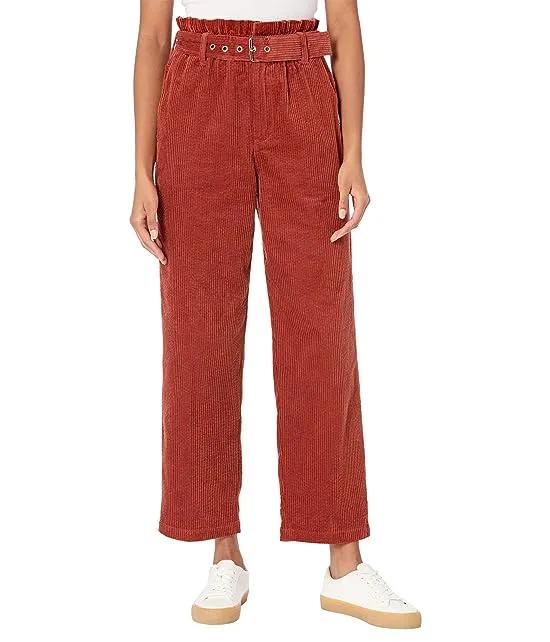 Rib Cage Corduroy Paper Bag Pants with Belt in Keep It Up