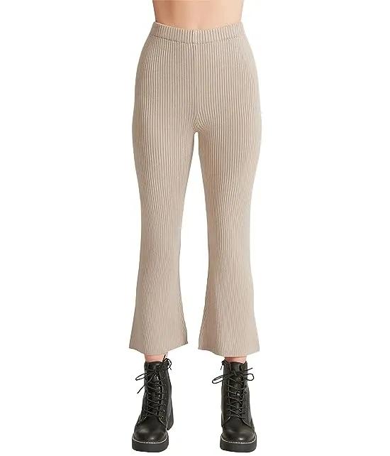 Rib Cropped Flare Sweater Pants