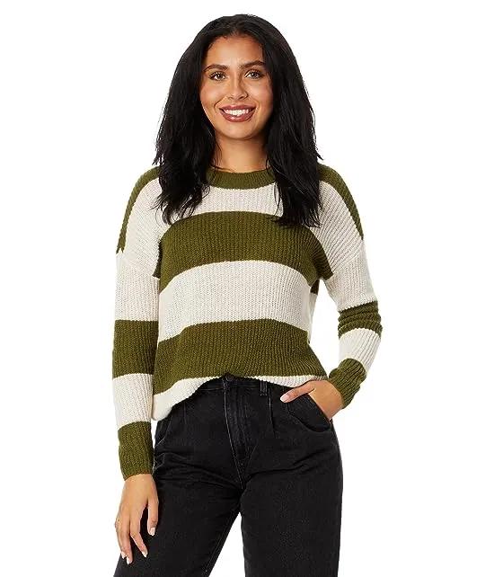 Ribbed Crewneck Sweater in Stripe