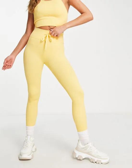 ribbed gym leggings in mango