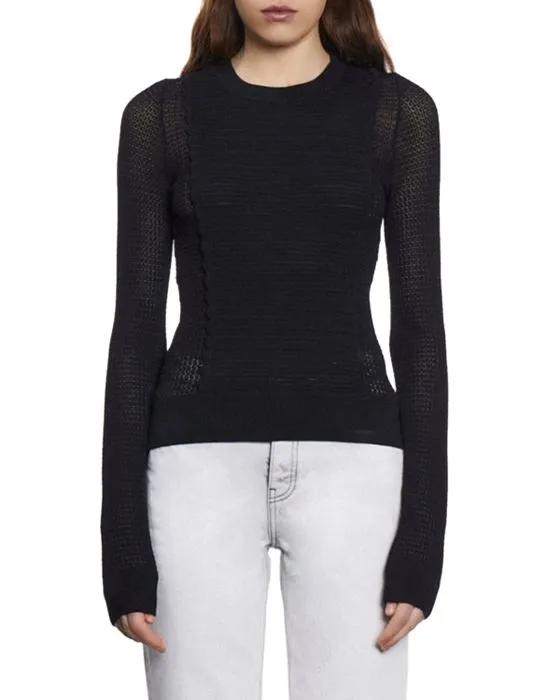 Ribbed Panel Sweater