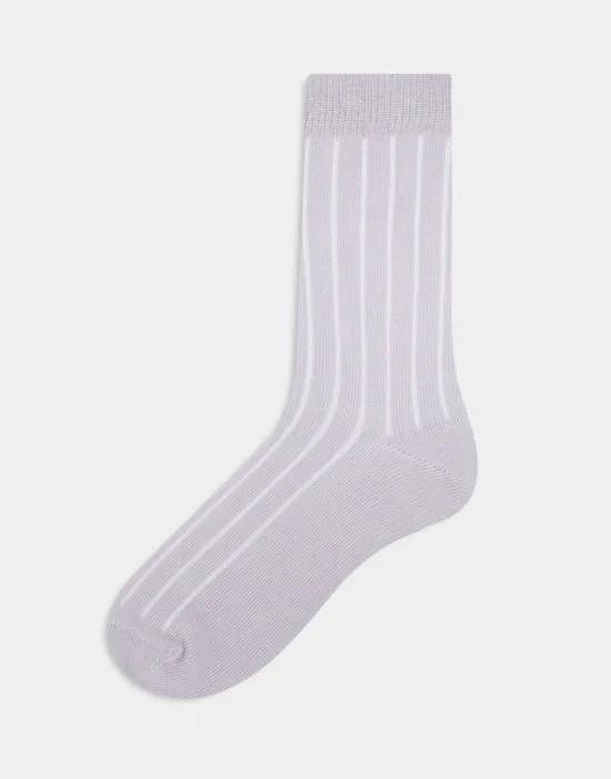 ribbed sock in gray