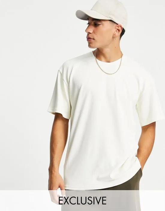 ribbed T-shirt in neutral