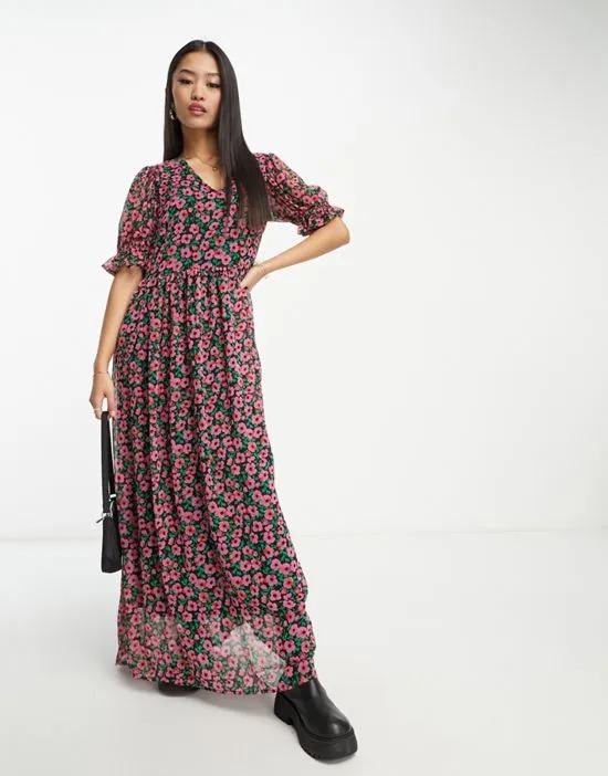 . Rinna floral printed maxi dress in multi