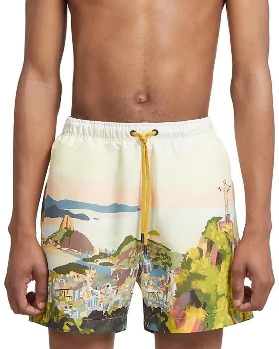 Rio de Janeiro Watercolor Swim Shorts